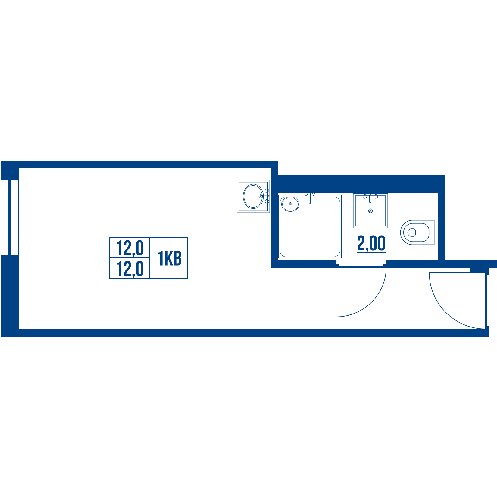 Студия 14.7 м²