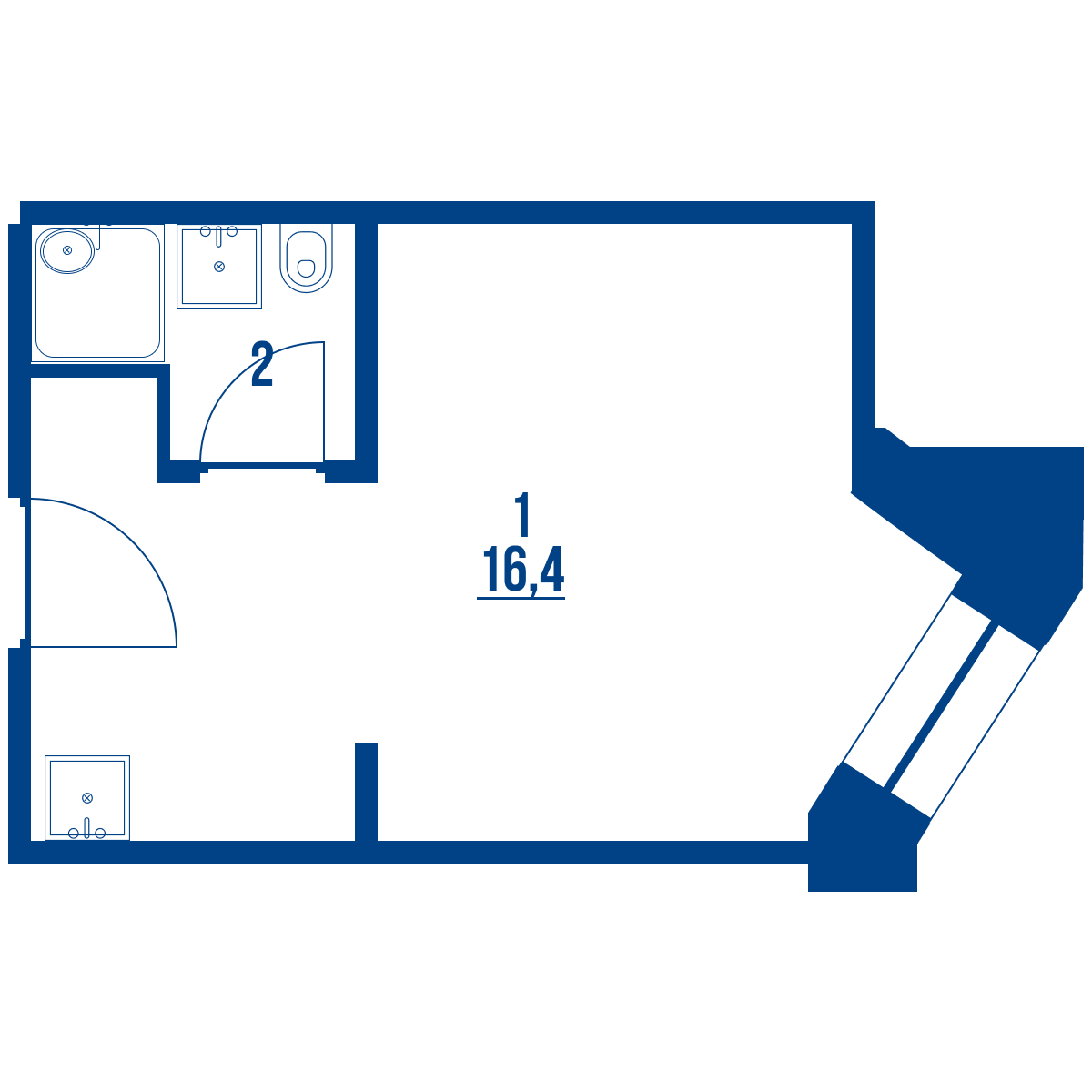 Студия 18.8 м²