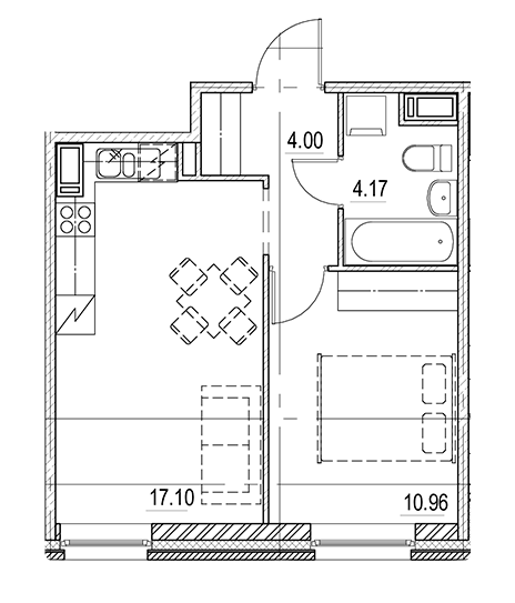 1-комнатная 36.23 м²