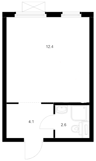 Студия 25.4 м²
