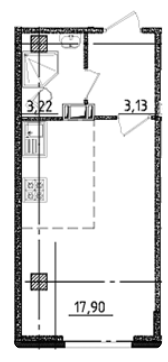 Студия 24.25 м²