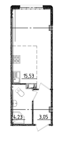 Студия 23 м²