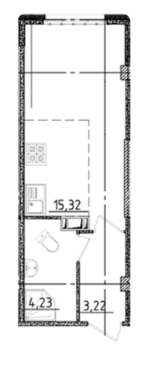 Студия 23.52 м²